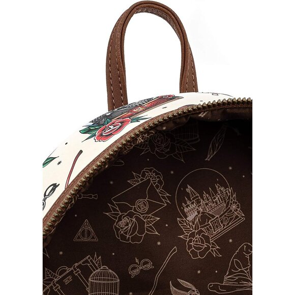 Harry Potter Cream Tattoo Art Shoulder Bag with Utility Pocket – Great Gift Idea - Picture 4 of 4